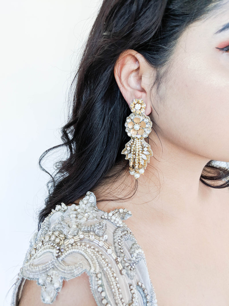 Bohemian Bride Earrings, Gold Aquamarine Hoops – Fabulous Creations Jewelry
